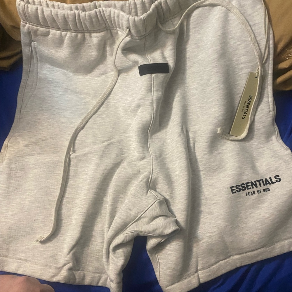 Fear of God Essentials Light Gray Athletic Shorts